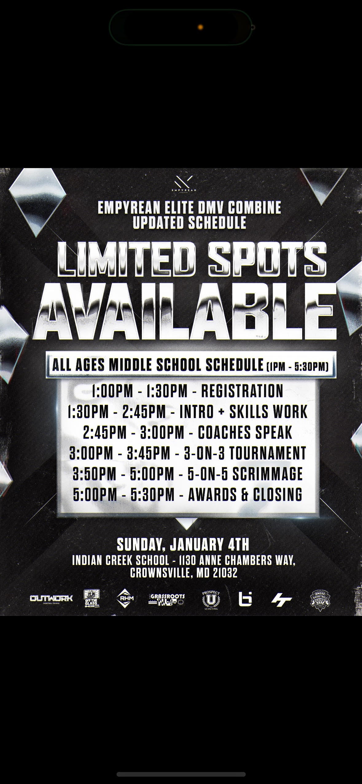 Empyrean Elite DMV Combine Admission